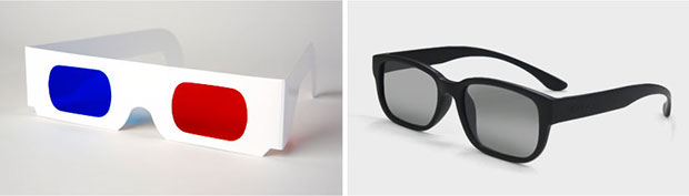 Shutterbrillen für die Darstellung von 3D-Filmen und stereoskopen Bildern