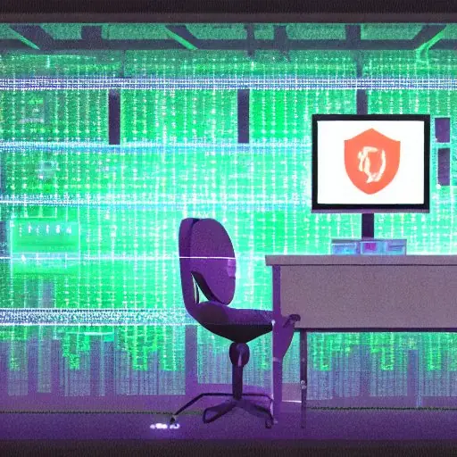 A dimly lit cyber‑security lab, a lone hacker sits before a bank of quantum‑computing rigs, each emitting a faint violet glow from trapped electrons in superconducting loops