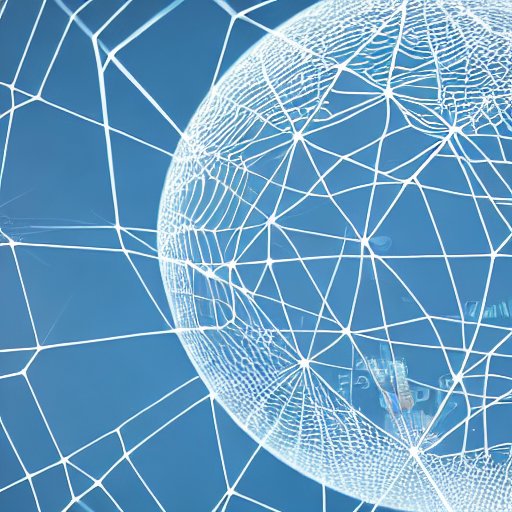 A global network of secure nodes, depicted as a glowing web of interconnected spheres hovering over a digital map of the world. Each sphere emits a soft blue light, representing a quantum‑resistant node