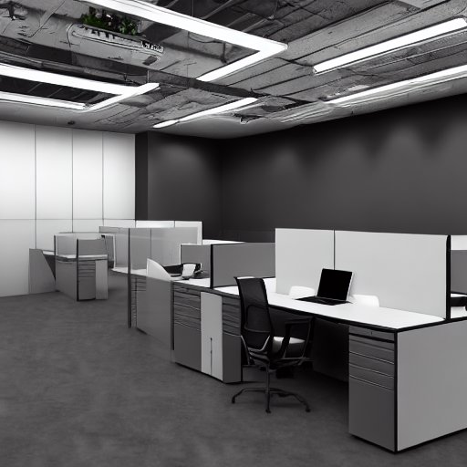 A high‑resolution image of a modern office with a large wall‑mounted screen showing an Auto‑GPT successor interface, lines of code scrolling, a robot arm assembling a server rack