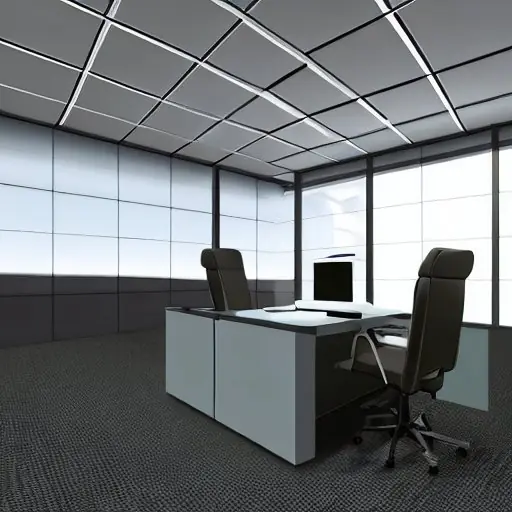 A photorealistic, high‑resolution illustration of a corporate compliance office, featuring a large wall-mounted digital dashboard displaying a multi‑column checklist with tick marks