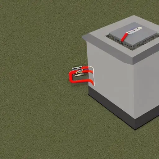 Schematische Darstellung einer Erdwärmepumpe: Unterirdisches Rohrfeld, Heizpumpen‑Einheit und Gebäudekleidung mit klaren Beschriftungen, realistische Boden­texturen und sanftes Tageslicht. Das Bild zeigt den Wärmefluss vom Boden ins Gebäude, beton…