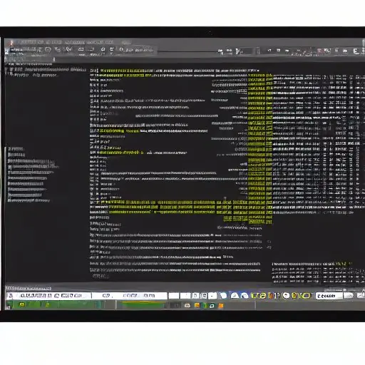 Code-Editor im Dunkelmodus zeigt eine JSON-Konfigurationsdatei für OpenClaw mit farbiger Syntaxhervorhebung, umgeben von einem verschwommenen Schreibtisch, einer Kaffeetasse und einem Laptop – ein Entwickler arbeitet spät in der Nacht.