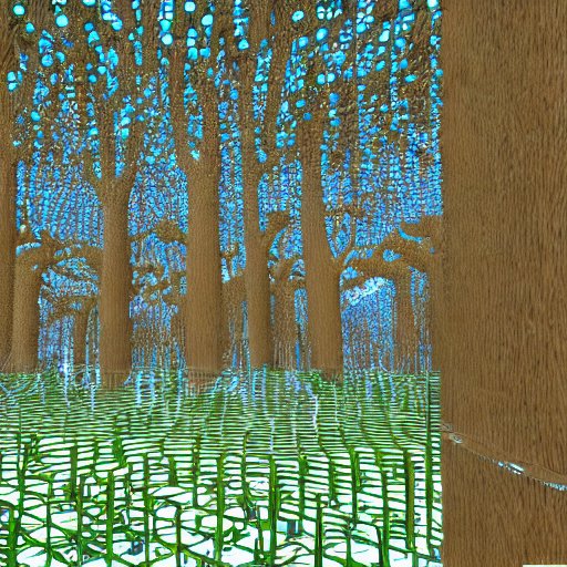 Diagramm eines Active Directory-Walds mit mehreren Domänen, dargestellt als miteinander verbundene Kugeln, jede beschriftet mit Domainnamen wie „contoso.com“, verbunden durch transparente Rohre, die Vertrauensbeziehungen symbolisieren.