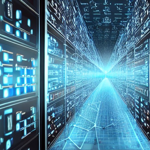 Hybrid‑IT‑Umgebung mit einem physischen Serverrack „AD DC“ auf der linken Seite, einem Cloud‑Symbol „Azure AD“ rechts und leuchtenden Datenströmen, die die beiden verbinden; im Hintergrund ein modernes Büro mit Glaswand und Stadtblick, das die nah…