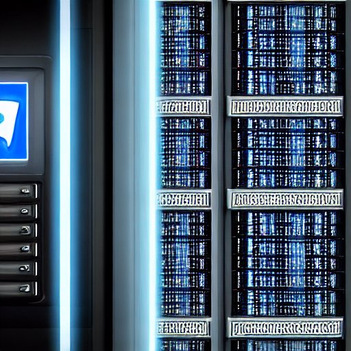 Sichere MySQL‑Datenbankumgebung: ein verschlossener Server‑Schrank mit biometrischem Tastfeld, über dem transparente, verschlüsselte Datenströme durch ein MySQL‑Symbol fließen, im Hintergrund ein dunkles Rechenzentrum mit blauen LED‑Lichtern, die …