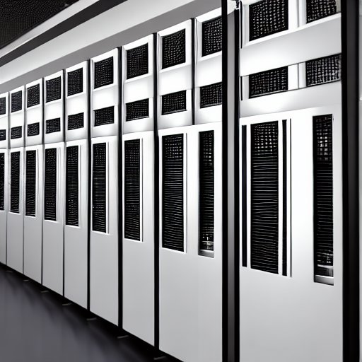 Sicherer Serverraum mit Serverreihen, glänzender RSA-Schlüsselpaarschirm, scharfe Details an Metallflächen, leuchtende Datenströme zwischen den Racks und einem digitalen Gitterhintergrund – ein Bild moderner Kryptosicherheit.