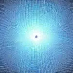 Vibrant blaue elliptische Kurve über einem komplexen Koordinatensystem mit Rasterhintergrund, ein hervorgehobener Punkt P und die Tangente an P, die die Gruppengesetze der elliptischen Kurve veranschaulicht.
