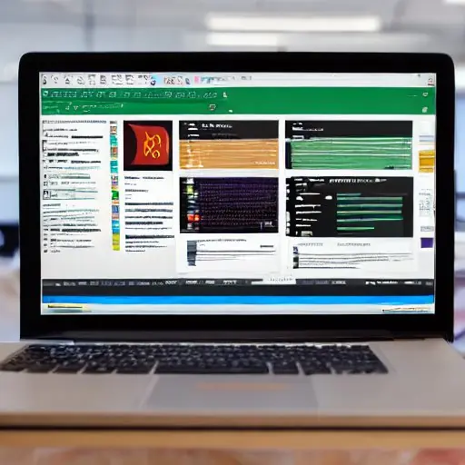 Vibrantes Bild einer modernen Co‑Working‑Space‑Szene, in der diverse Entwickler um einen großen Bildschirm mit dem MySQL‑Logo und Code‑Snippets sitzen, Laptops zeigen Open‑Source‑Beitrags‑Dashboards, ein Whiteboard mit Architekturdiagrammen, eine …