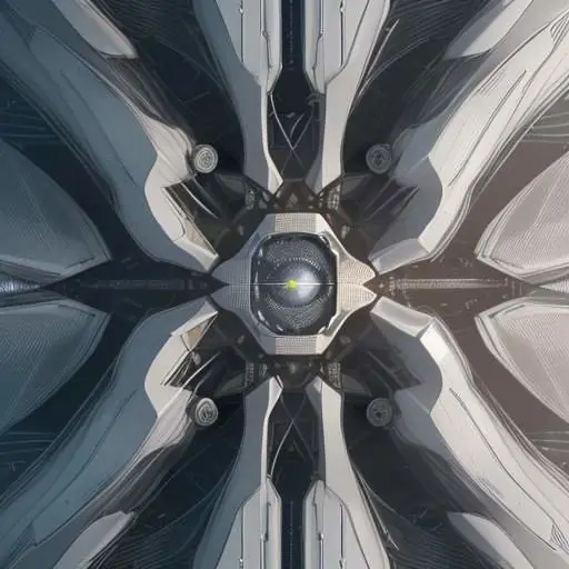 Detailansicht einer massiven GPU-Accelerator-Anordnung, die die komplexe Architektur moderner KI-Infrastruktur zeigt. Metallische Oberflächen und Kühlventile unter präziser Studioausleuchtung, mit Fokus auf einem Robotergriff, der einen Chip hält.