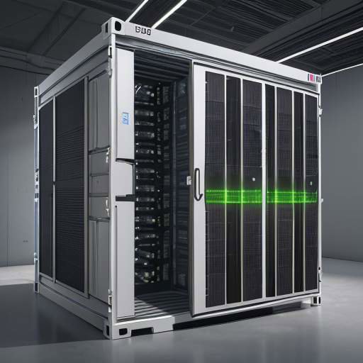 Dramatische Aufnahme eines hochdichten GPU-Racks mit sichtbarer Hitze und komplexer Flüssigkeitskühlung, bei der ein Techniker Wartungsarbeiten durchführt.