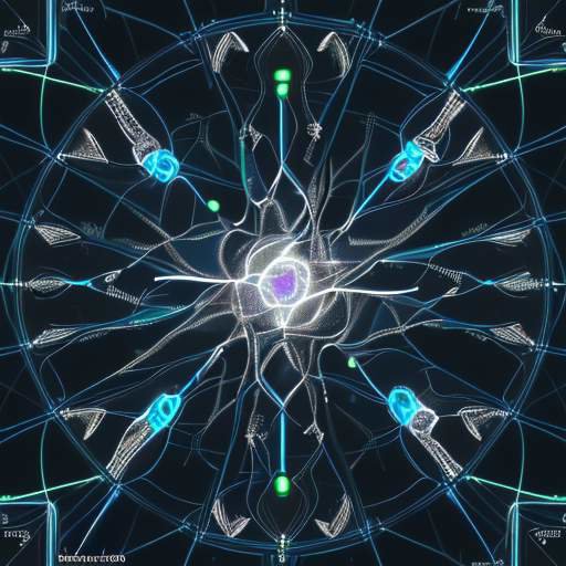 Forscher in einem modernen Labor analysieren auf einem Monitor komplexe neuronale Netzwerke und leuchtende Knoten, die KI-Modelle und Algorithmen zur Verbesserung menschlicher Anwendungen darstellen.