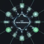 Netzwerkdiagramm, das den schnellen Datenfluss von Sensoren zu einer lokalen Edge-Verarbeitungseinheit im Vergleich zur Verbindung zur entfernten Cloud zeigt.