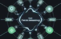 Netzwerkdiagramm, das den schnellen Datenfluss von Sensoren zu einer lokalen Edge-Verarbeitungseinheit im Vergleich zur Verbindung zur entfernten Cloud zeigt.