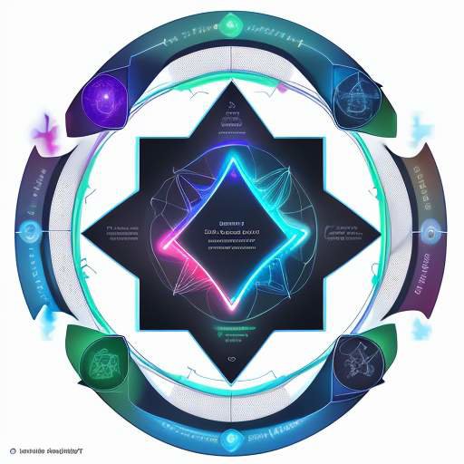 Holografisches Diagramm, das einen adaptiven Lernpfad zeigt: Ein zentraler Avatar wird durch leuchtende, sich anpassende Verbindungen zu verschiedenen Lernmodulen geleitet, was personalisiertes Lernen visualisiert.