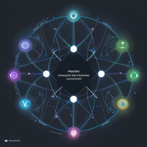 Hologramm-Diagramm eines adaptiven Lernpfads, das personalisiertes Lernen durch farbige, veränderliche Verbindungen zwischen einem Studenten-Avatar und verschiedenen Lernmodulen visualisiert.