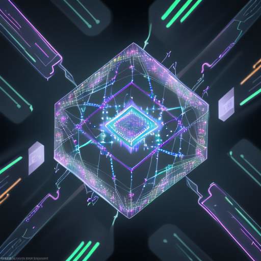 Konzeptionelle Darstellung eines Quantencomputer-Kerns mit leuchtenden, miteinander verbundenen Qubits in einer kryogenen Umgebung, die immense Rechenleistung symbolisiert.