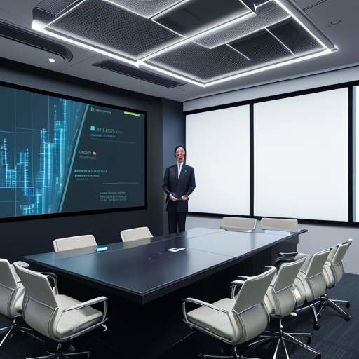 Eine diverse Gruppe von Experten in einem modernen Besprechungsraum analysiert gemeinsam eine komplexe Sicherheitsroadmap auf einer großen holografischen Projektionsfläche.