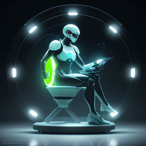 Eine stilisierte Waage in einem Hightech-Labor symbolisiert das Gleichgewicht zwischen Innovation und Geschwindigkeit auf der einen Seite sowie Sicherheit und Ethik auf der anderen Seite vor einem Hintergrund aus digitalen Daten.