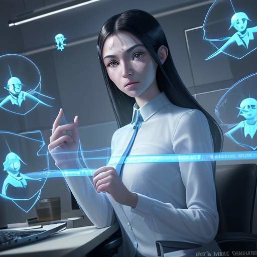 Ein professioneller Mitarbeiter an einem Schreibtisch in einem modernen Büro, umgeben von halbtransparenten digitalen KI-Agenten, die verschiedene Aufgaben wie Terminplanung, Datenanalyse und Content-Erstellung unterstützen.