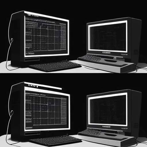 Eine geteilte Darstellung: Links ein traditionelles Terminal mit komplexem Code, rechts eine moderne Weboberfläche, die von einer leuchtenden Hand aus Lichtpartikeln bedient wird. Das Bild symbolisiert den Kontrast zwischen klassischer Programmier…