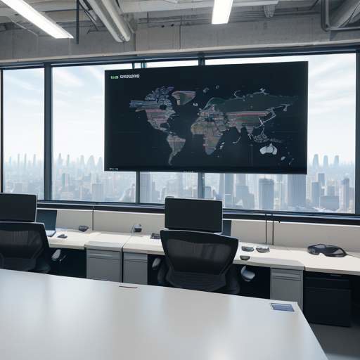 Mitarbeiter in einem modernen Büro arbeiten zusammen mit autonomen KI-Agenten an großen Touchscreens, die komplexe Logistik- und Lieferkettenprozesse in Echtzeit visualisieren.