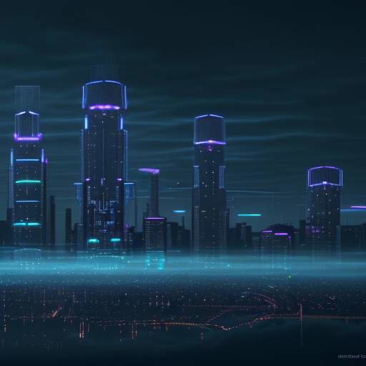Stilisierte Visualisierung einer digitalen Stadtinfrastruktur, bei der leuchtende 5G-Signale Fahrzeuge mit Funkmasten und einem zentralen Cloud-Hub verbinden. Die Szene ist in futuristischen Blau- und Cyantönen gehalten und verdeutlicht die Vernet…