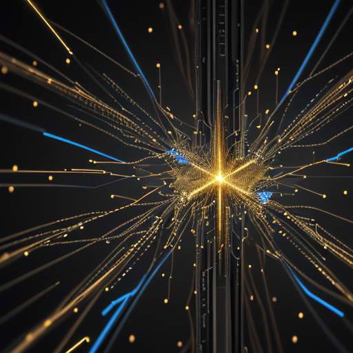 Eine 3D-Visualisierung eines leuchtenden neuronalen Netzwerks über einem Server-Rack, das Datenflüsse und die Automatisierung von IT-Workflows durch künstliche Intelligenz symbolisiert.