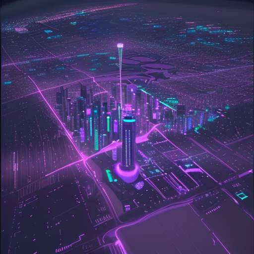 Eine futuristische Visualisierung einer digitalen Stadtlandschaft, in der ein leuchtender Lichtstrahl durch ein Netzwerk navigiert und Anomalien in den Datenströmen hervorhebt.