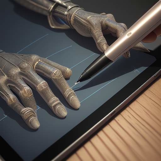 Nahaufnahme einer Hand, die mit einem Stylus ein detailliertes 3D-Charaktermodell auf einem Tablet gestaltet, was die Leistung mobiler Workflows und High-End-Grafik verdeutlicht.