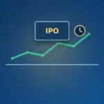 IPO-Tafel mit Uhr über einer Kursentwicklung