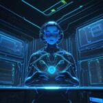 Ein futuristisches Labor, in dem ein holografisches menschliches Gehirn von leuchtenden Datenströmen analysiert wird, symbolisiert die komplexe Verknüpfung von KI-Technologie und neuronalen Netzwerken.