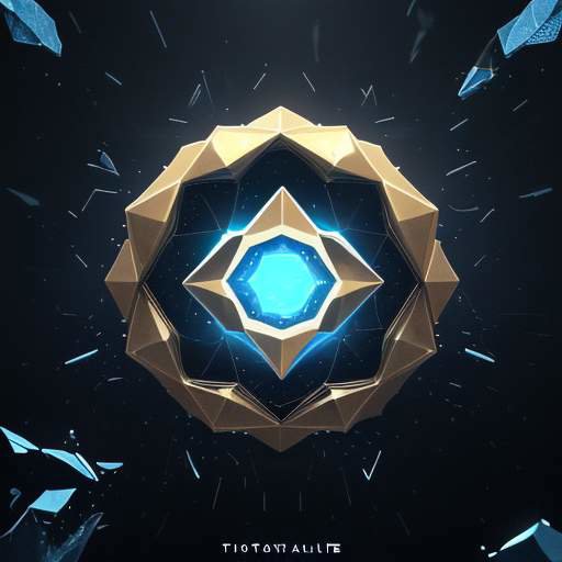 Ein leuchtender goldener Schild aus geometrischen Mustern blockt eine Wolke aus dunklen, gezackten Kristallen ab, die Malware symbolisieren, vor einem Hintergrund aus fallendem Binärcode.