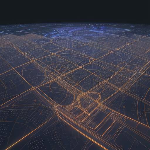 Eine futuristische Stadtlandschaft mit goldenen Schaltkreis-Straßen, auf denen Elektroautos mit digitalen Binärcodes hinterlassen werden – eine Visualisierung der digitalen Transformation und Datenvernetzung in der modernen Mobilität.