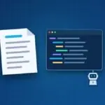 Forschungsbericht, Code-Fenster und kleiner KI-Roboter
