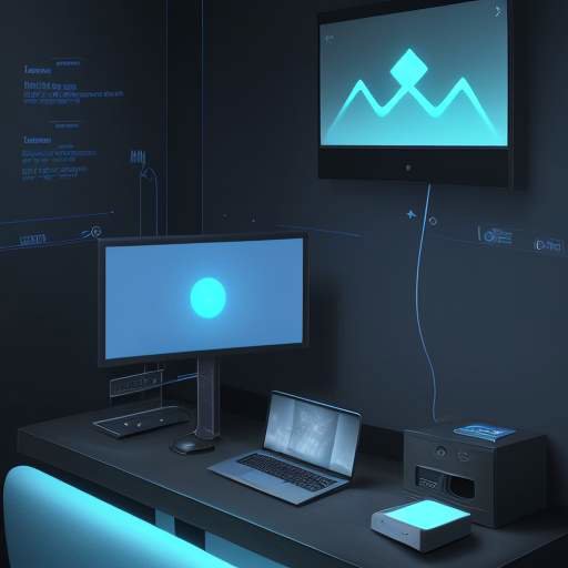 Diagramm einer Bluetooth-Übertragung, das die Signalabschwächung durch Hindernisse wie Wände und Möbel visualisiert.