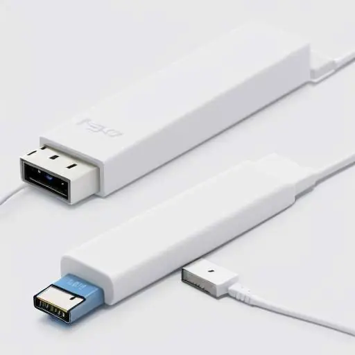 Drei verschiedene USB-Anschlüsse (USB-A, Micro-USB und USB-C) nebeneinander auf einer weißen Oberfläche als Vergleich der verschiedenen Steckertypen.