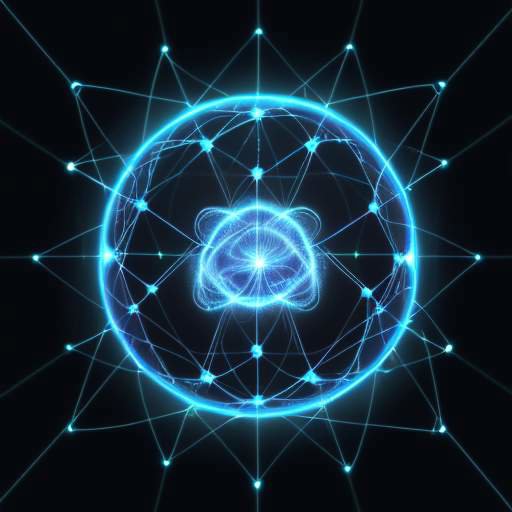 Eine künstlerische Darstellung der Symbiose zwischen KI und Quantencomputing: Ein leuchtendes Gehirn ist mit goldenen neuronalen Netzen und blauen Quantenwellen verflochten, während Lichtpartikel den Datenfluss in einem digitalen Raum symbolisieren.