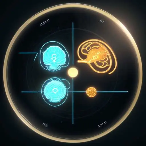 Eine Waage im Gleichgewicht zwischen einem leuchtenden Gehirn als Symbol für Künstliche Intelligenz und einem Schild, das Sicherheit und Regulierung repräsentiert.